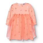 HelloBaby Kız Bebek Elbise Modelli Yaka Uzun Kol - Somon