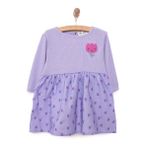 HelloBaby Kız Bebek Elbise Tulip Bisiklet Yaka Uzun Kol Mor