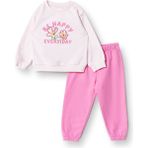 Hellobaby Kız Bebek Eşofman Takımı Motto Girl Bisiklet Yaka Uzun Kol - Açık Pembe - 18 - 24 Ay