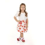 HelloBaby Kız Bebek Gömlek Bebe Yaka Kısa Kol - Ekru