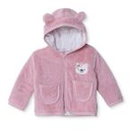 HelloBaby Kız Bebek Hırka Hayvan Baskılı Çıtçıtlı Kapüşonlu Uzun Kol - Pembe