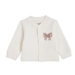 HelloBaby Kız Bebek Kapitone Hırka Fiyonk Baskılı Çıtçıtlı Bisiklet Yaka Long Sleeve - Bej