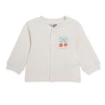 HelloBaby Kız Bebek Kapitone Hırka Meyve Baskılı Çıtçıtlı Bisiklet Yaka Long Sleeve - Ekru