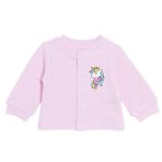 HelloBaby Kız Bebek Kapitone Hırka Unicorn Baskılı Çıtçıtlı Bisiklet Yaka Uzun Kol