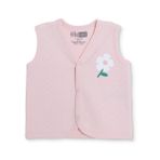 HelloBaby Kız Bebek Kapitone Yelek Çiçek Baskılı Çıtçıtlı V Yaka Atlet - Pembe