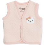 Hellobaby Kız Bebek Kapitone Yelek Çıtçıtlı V Yaka Sleeveless - 3 - 6 Ay - Pembe