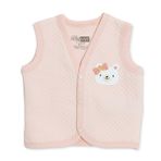 HelloBaby Kız Bebek Kapitone Yelek Çıtçıtlı V Yaka Sleeveless - Pembe
