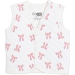 Hellobaby Kız Bebek Kapitone Yelek Fiyonk Baskılı Çıtçıtlı V Yaka Sleeveless - 12 - 18 Ay - Ekru