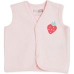 Hellobaby Kız Bebek Kapitone Yelek Meyve Baskılı Çıtçıtlı V Yaka Sleeveless - Pembe - 6 - 9 Ay