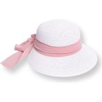 Hellobaby Kız Bebek Kep Model Kurdeleli Hasır Şapka - Beyaz - 1 - 4 Yaş