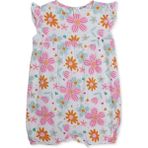 Hellobaby Kız Bebek Kısa Tulum Çiçek Baskılı Çıtçıtlı Bisiklet Yaka Atlet Lastikli - Desenli - 3 Yaş