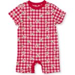 Hellobaby Kız Bebek Kısa Tulum Çiçek Baskılı Çıtçıtlı Bisiklet Yaka Kısa Kol Reçme - Pembe - 2 - 3 Yaş