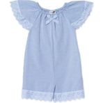 Hellobaby Kız Bebek Kısa Tulum Fiyonk Baskılı Bisiklet Yaka Short Sleeve Reçme - İndigo - 3 - 4 Yaş