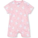 Hellobaby Kız Bebek Kısa Tulum Hayvan Baskılı Çıtçıtlı Bisiklet Yaka Kısa Kol Reçme - Pembe - 2 - 3 Yaş