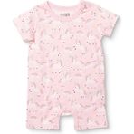 Hellobaby Kız Bebek Kısa Tulum Kısa Tulum Bisiklet Yaka Kısa Kol Reçme Paça - Açık Pembe - 3 Yaş