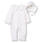 HelloBaby Kız Bebek Mevlüt Kıyafeti Çıtçıtlı Bebe Yaka Uzun Kol Patiksiz - Ekru