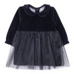 HelloBaby Kız Bebek Mevlüt Kıyafeti Çıtçıtlı Bisiklet Yaka Uzun Kol Reçme - Siyah