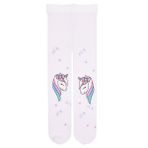 HelloBaby Kız Bebek Mus Külotlu Çorap Unicorn Baskılı - Beyaz