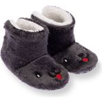 HelloBaby Kız Bebek Panduf Wellsoft - Koyu Gri
