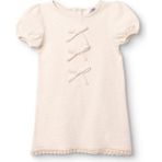 Hellobaby Kız Bebek Pastel Dreams Elbise Jakar Dokuma Bisiklet Yaka Kısa Kol - 3 - 4 Yaş - Ekru