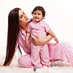 HelloBaby Kız Bebek Pijama Takımı Anneler Günü Polo Yaka Reçme Paça Kısa Kol Pembe 6 Ay -