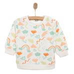 HelloBaby Kız Bebek Sweatshirt Bisiklet Yaka Uzun Kol - Desenli