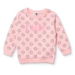 HelloBaby Kız Bebek Sweatshirt Çiçek Baskılı Bisiklet Yaka Long Sleeve - Pembe