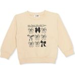 Hellobaby Kız Bebek Sweatshirt Fiyonk Baskılı Bisiklet Yaka Long Sleeve - Bej - 1 - 2 Yaş