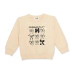 HelloBaby Kız Bebek Sweatshirt Fiyonk Baskılı Bisiklet Yaka Long Sleeve - Bej