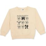 Hellobaby Kız Bebek Sweatshirt Fiyonk Baskılı Bisiklet Yaka Uzun Kol - Bej - 9 - 12 Ay