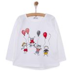 HelloBaby Kız Bebek Tişört Celebration Bisiklet Yaka Uzun Kol Ekru -