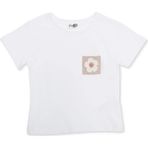 Hellobaby Kız Bebek Tişört Çiçek Baskılı Bisiklet Yaka Short Sleeve - Ekru - 18 - 24 Ay