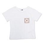 HelloBaby Kız Bebek Tişört Çiçek Baskılı Bisiklet Yaka Short Sleeve - Ekru