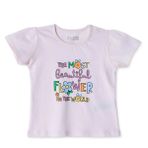HelloBaby Kız Bebek Tişört Slogan Baskılı Bisiklet Yaka Kısa Kol - Somon