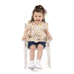 HelloBaby Kız Bebek Tişört-Şort Bisiklet Yaka Kısa Kol Lastikli - Ekru