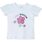Hellobaby Kız Bebek Tshirt Süprem Bisiklet Yaka Kısa Kol - Ekru - 18 - 24 Ay