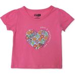 Hellobaby Kız Bebek Tshirt Süprem Bisiklet Yaka Kısa Kol - Pembe - 6 - 9 Ay