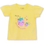 Hellobaby Kız Bebek Tshirt Süprem Bisiklet Yaka Kısa Kol - Sarı - 3 - 6 Ay