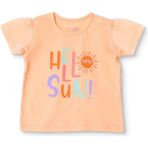 Hellobaby Kız Bebek Tshirt Süprem Bisiklet Yaka Kısa Kol - Somon - 3 - 6 Ay