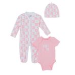 HelloBaby Kız Bebek Tulum-Body-Şapka Hayvan Baskılı Çıtçıtlı Bisiklet Yaka Uzun Kol Patikli - Pembe