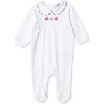 Hellobaby Kız Bebek Tulum Çiçek Baskılı Fermuarlı Bebe Yaka Uzun Kol Patikli - Ekru - 1 - 3 Ay