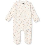 Hellobaby Kız Bebek Tulum Çiçek Baskılı Fermuarlı Bisiklet Yaka Uzun Kol Patikli - Pembe - 3 - 6 Ay