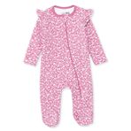 HelloBaby Kız Bebek Tulum Fermuarlı Bisiklet Yaka Uzun Kol Patikli - Mürdüm