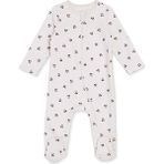 Hellobaby Kız Bebek Tulum Kiraz Baskılı Fermuarlı Bisiklet Yaka Long Sleeve Patikli - Bej - 6 - 9 Ay
