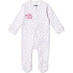 Hellobaby Kız Bebek Tulum Puantiye Baskılı Fermuarlı Bisiklet Yaka Uzun Kol Patikli - Ekru - 6 - 9 Ay