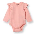 HelloBaby Kız Bebek Uzun Kol Body Çıtçıtlı Bisiklet Yaka - Pembe