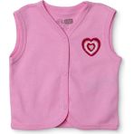 Hellobaby Kız Bebek Yelek Kalp Baskılı Çıtçıtlı V Yaka Atlet - 3 - 6 Ay - Pembe
