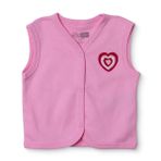 HelloBaby Kız Bebek Yelek Kalp Baskılı Çıtçıtlı V Yaka Atlet - Pembe
