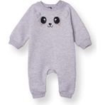 Hellobaby Kız Bebek Yenidoğan Patiksiz Tulum Şardonlu Üç Iplik Bisiklet Yaka Uzun Kol Patiksiz Paça - Kar Melanj - 6 - 9 Ay