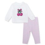 HelloBaby Kız Bebek Yenidoğan Sweatshirt-Patiksiz Alt İki İplik Bisiklet Yaka Uzun Kol